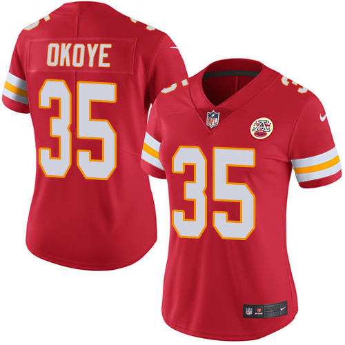 Women's Limited Christian Okoye Nike Jersey Red - #35 Rush NFL Kansas City Chiefs